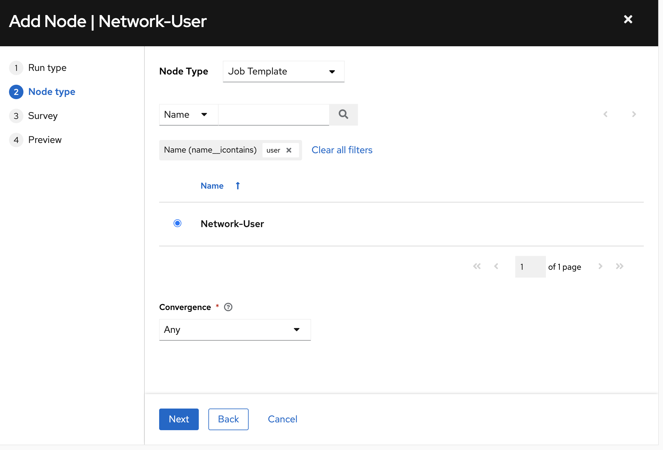select network user job